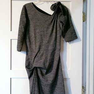 Emporio Armani Size 10 Shoulder Tie Ruched Dress